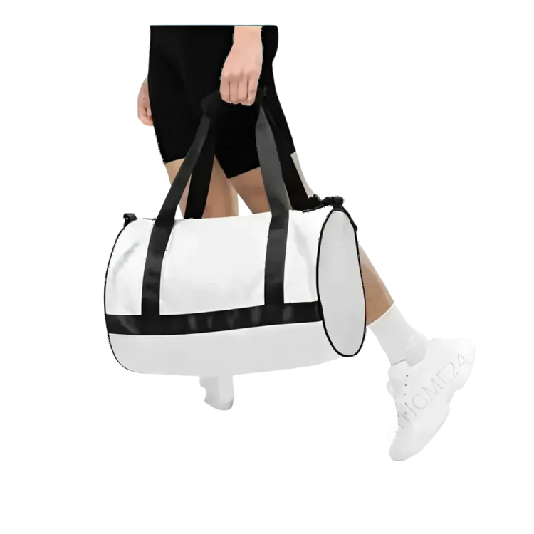 Runde Sporttasche von BUYATHOME24, Dufflebag für Training und Reisen, aus Textil mit sportlichem Design.