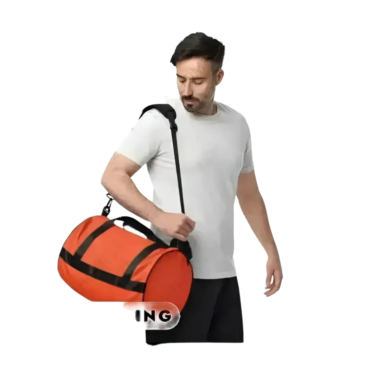 Runde Dufflebag von BUYATHOME24 für Sport und Freizeit, stilvolle Trainingstasche mit robustem Design und praktischem Stauraum.