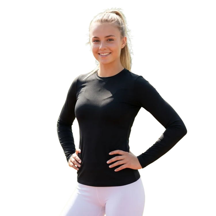 Kinder Langarm-Sportshirt aus Elasthan mit UV-Schutz, für Kinder von 92 bis 128 cm, in verschiedenen Farben.