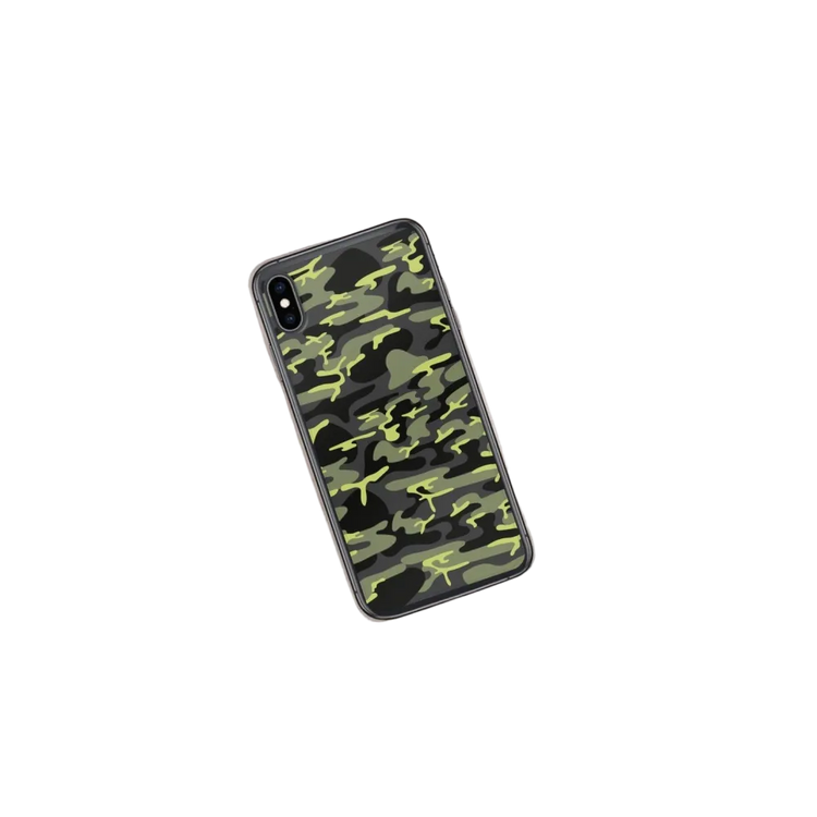 Apple iPhone Handyhülle aus Polycarbonat und TPU, kompatibel mit kabellosem Laden, in schwarz, Schutz und Flexibilität bieten.