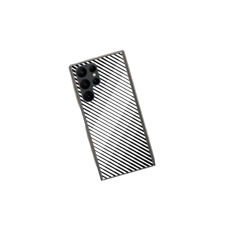 Stoßfeste Samsung Galaxy Handyhülle aus Polycarbonat und TPU in Schwarz, schützt das Smartphone elegant.