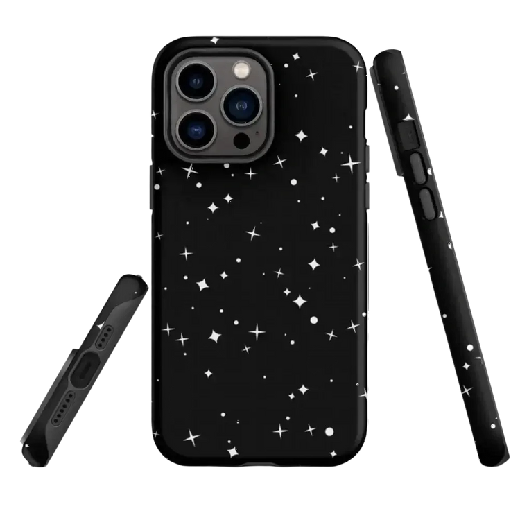 Robuste Apple iPhone Snapcase Schutzhülle mit Sternenmuster für iPhone 11 bis 14 Pro Max, matte Oberfläche, von BUYATHOME24