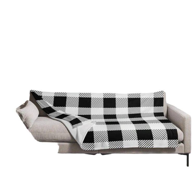 Hypoallergene Sofadecke 125x150cm aus Polyester von BUYATHOME24, weiche Kuscheldecke für gemütliche Abende.