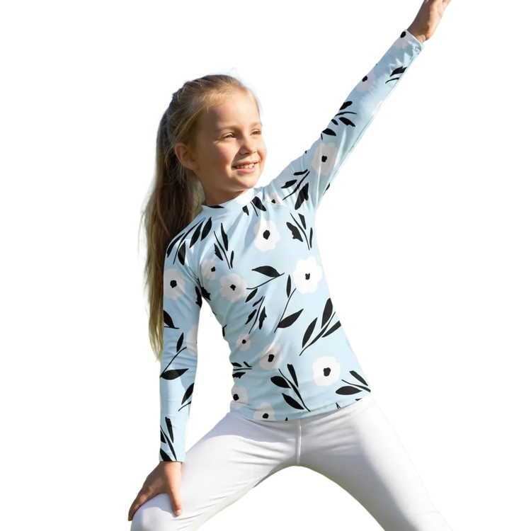 Kinder Langarm-Sportshirt mit Sonnenschutz von BUYATHOME24, elastisch, für Kinder 92-128 cm, angenehmer Stoff, sportlich und bequem