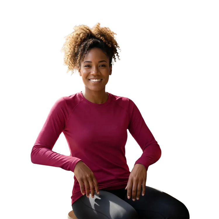 Damen Langarm-Sportshirt mit UV-Schutz und Stretchstoff in XS bis 3XL, bequemes T-Shirt für sportliche Aktivitäten