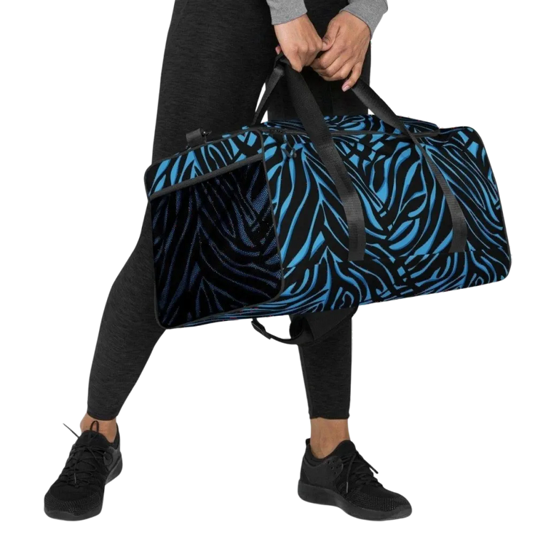 Sporttasche aus Polyester, 55 x 29 x 29 cm, BUYATHOME24, robuste Reisetasche mit Textildruck in dunkler Farbe