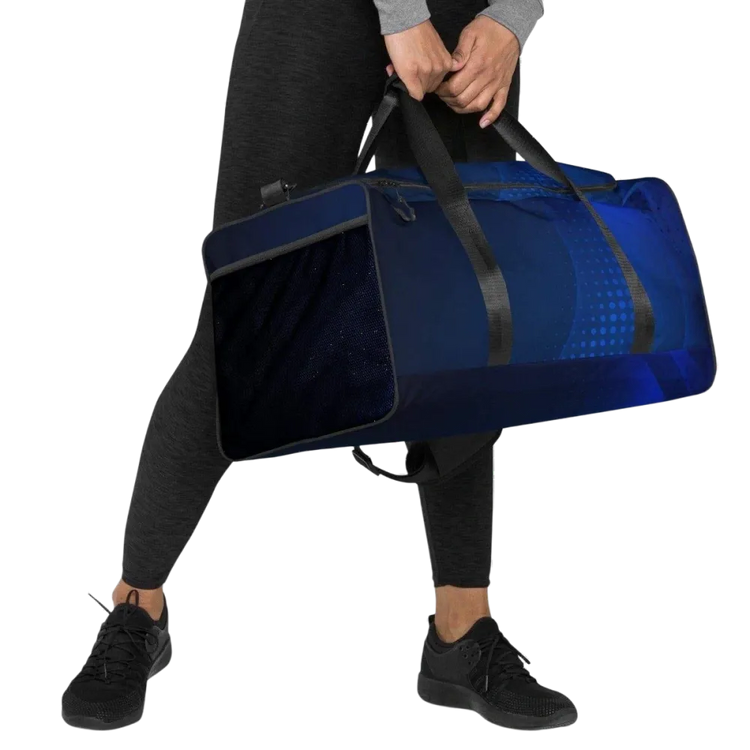 Sporttasche aus 100 % Polyester, 55x29x29 cm, mit T-Piping, von BUYATHOME24, zeigt die robuste Textiloberfläche und Tragegriffe