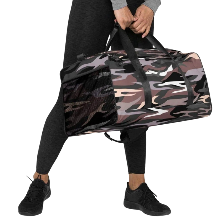 Sporttasche aus Polyester, 55x29x29 cm, mit Textildruck, von BUYATHOME24, für Sport und Reisen, mit Reißverschluss und Tragegriffen.