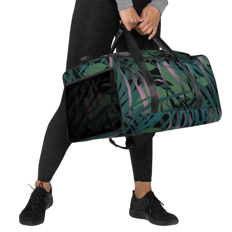 Sporttasche aus Polyester, 55x29x29 cm, in Schwarz mit Tragegriffen und Reißverschluss, von BUYATHOME24