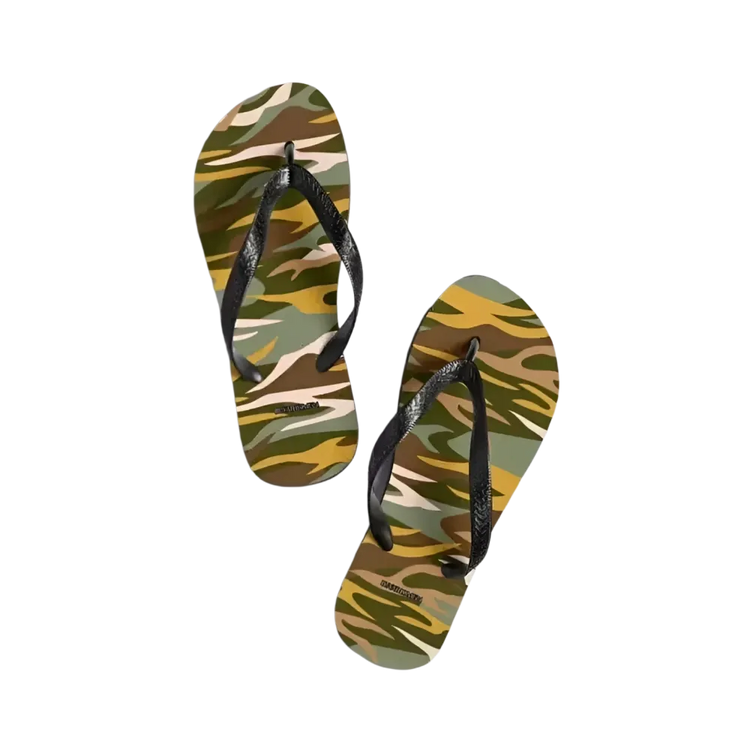 Unisex Strand Flip-Flops von BUYATHOME24 mit Gummisohle, Größen 37-45, personalisierbar, lässige Sommerschuhe, Textildruck