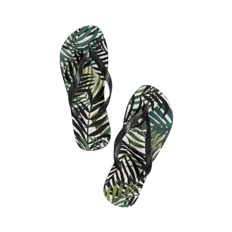 Unisex Flip-Flops von BUYATHOME24 mit Textildruck, bequeme Sandalen mit Gummisohle in Größe 37-45, ideal für den Strand.