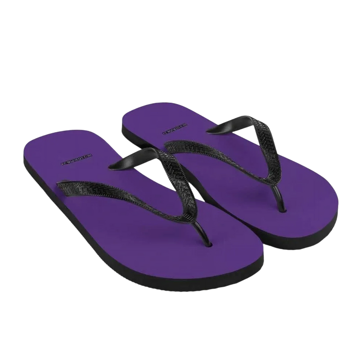 Strand-Flip-Flops von BUYATHOME24 mit Gummisohle für Damen und Herren, Größe 37-45, mit Textildruck auf den Riemen.