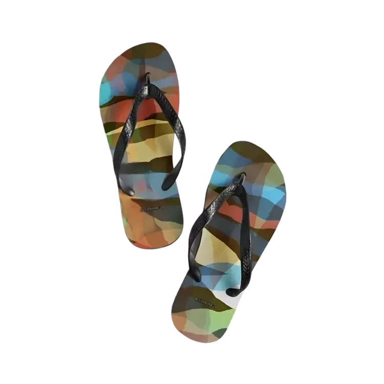 Unisex Strand Flip-Flops von BUYATHOME24, Polyester-Sandalen in den Größen 37-45, mit Textildruck, ideal für den Sommer.