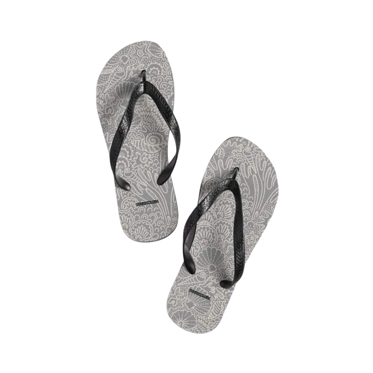Unisex Flip-Flops mit Gummisohle in Größe 37-45, BuyAtHome24, Textildruck, bequem für Strand und Sommer.