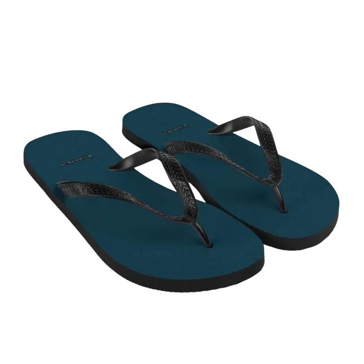 Schwarze Damen- und Herrensandalen mit Gummisohle, Flip-Flops in Größe 37-45, von BUYATHOME24, leichtes Strand-Design