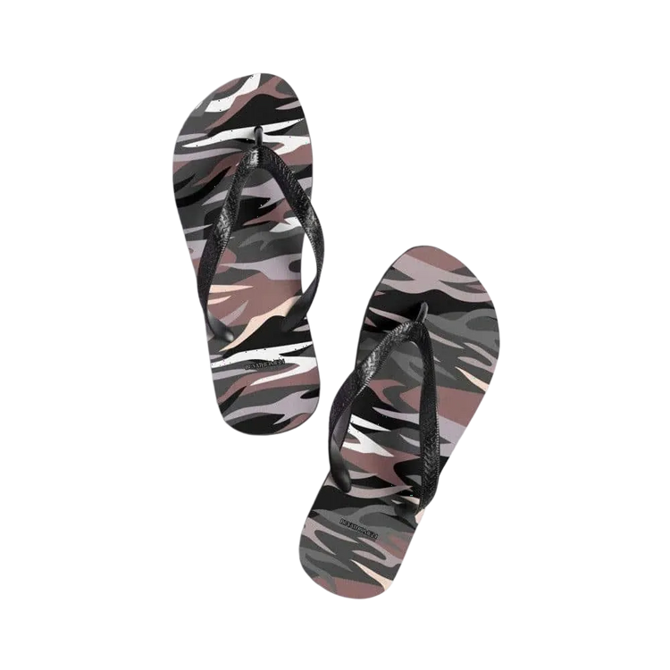 Unisex Strand Flip-Flops aus Polyester und Gummi in Größe 37-45, bequem und strapazierfähig, mit buntem Textildruck.