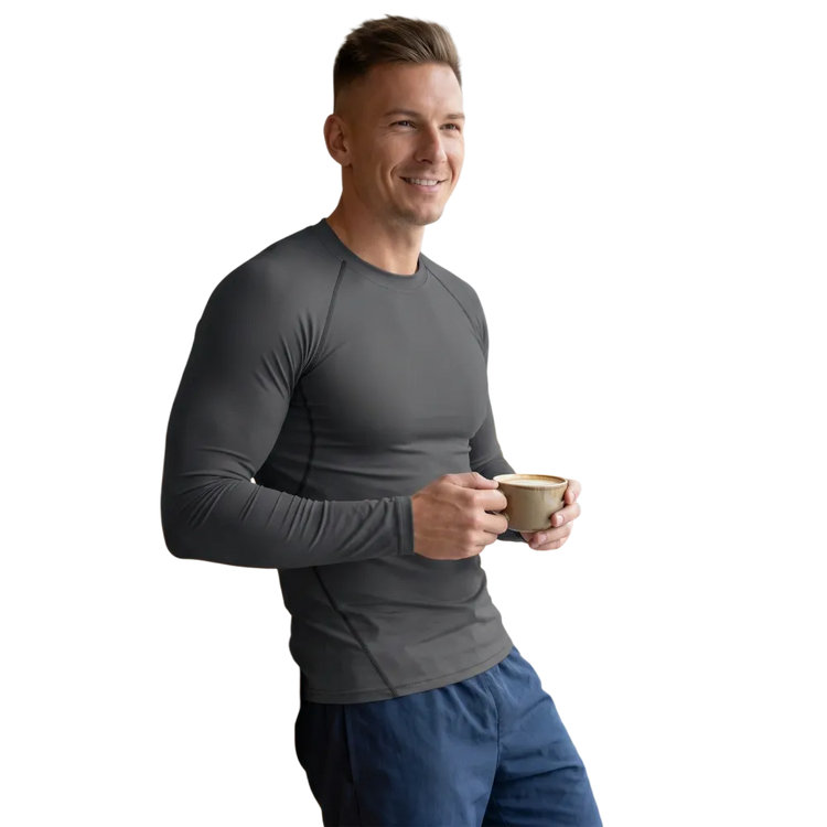 Unisex Herren Langarm-Sportshirt aus Stretchstoff, personalisierbar, in XS bis 3XL, bietet bequemen, flexiblen Fit für sportliche Aktivitäten