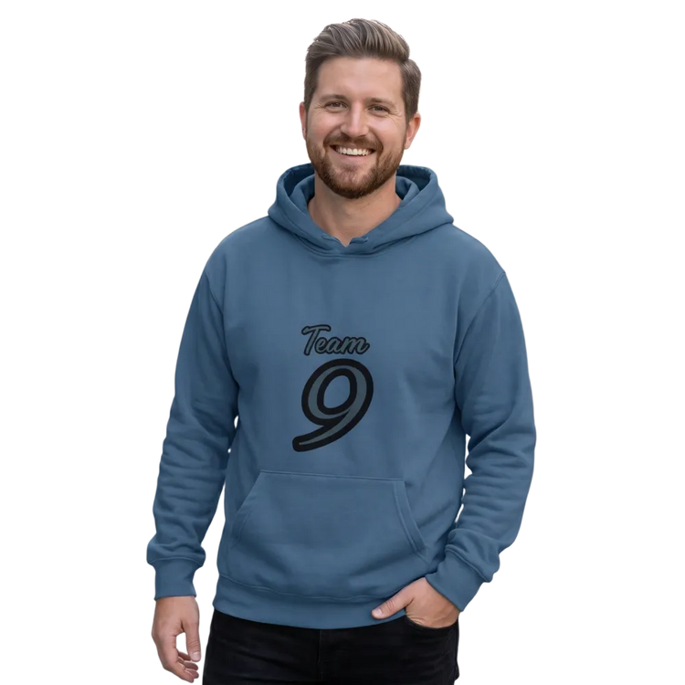 Unisex Grafik Hoodie aus Baumwolle in S-5XL mit Team 9 Design, bequem und stylisch für Herren und Damen.