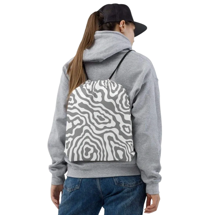 Polyester Turnbeutel 38 x 43 cm von BUYATHOME24, robuste Tragetasche mit Textildruck, ideal für Sport und Freizeit.