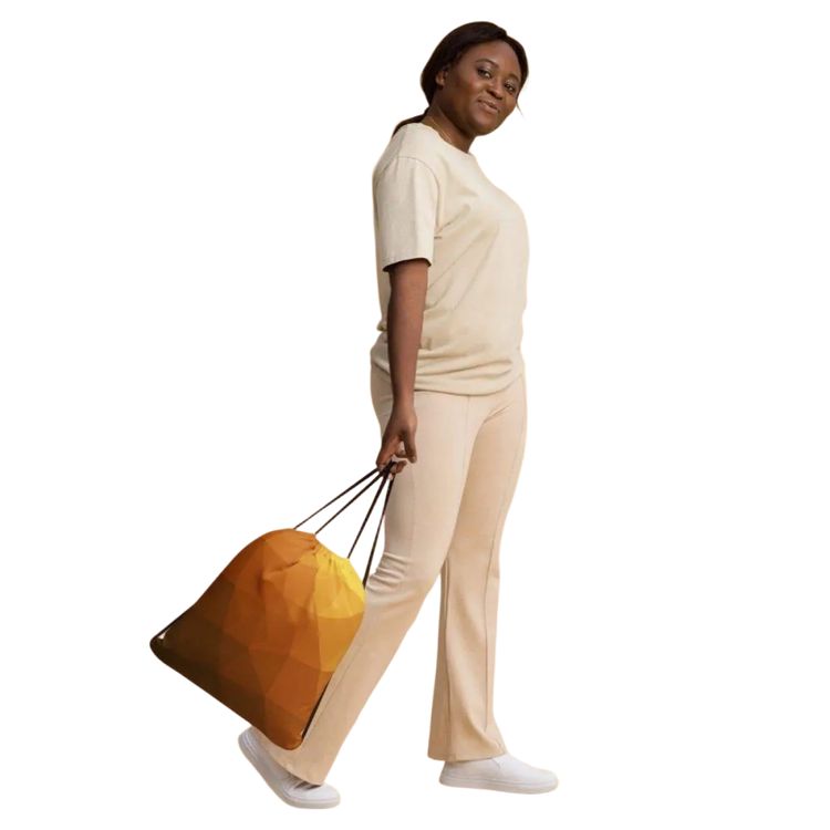 Handgenähter Polyester-Turnbeutel 38 x 43 cm mit Textildruck, ideal für Sport und Freizeit, von BUYATHOME24