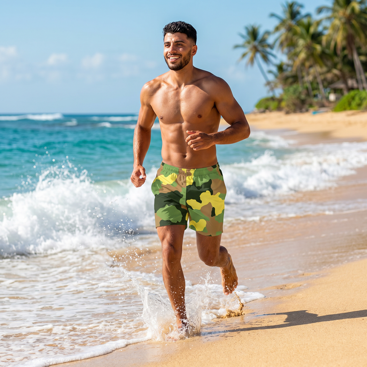 Herren Schwimmhose von BUYATHOME24 in Mikrofaser, 2XS-6XL, mit UV-Schutz 50+ und personalisierbarem Design, zeigt die Badehose.