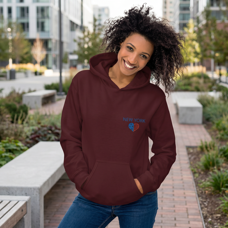 Grafik Unisex Hoodie mit New York Design, Baumwoll-Mix, in S-5XL, bequem und stylisch, von BUYATHOME24