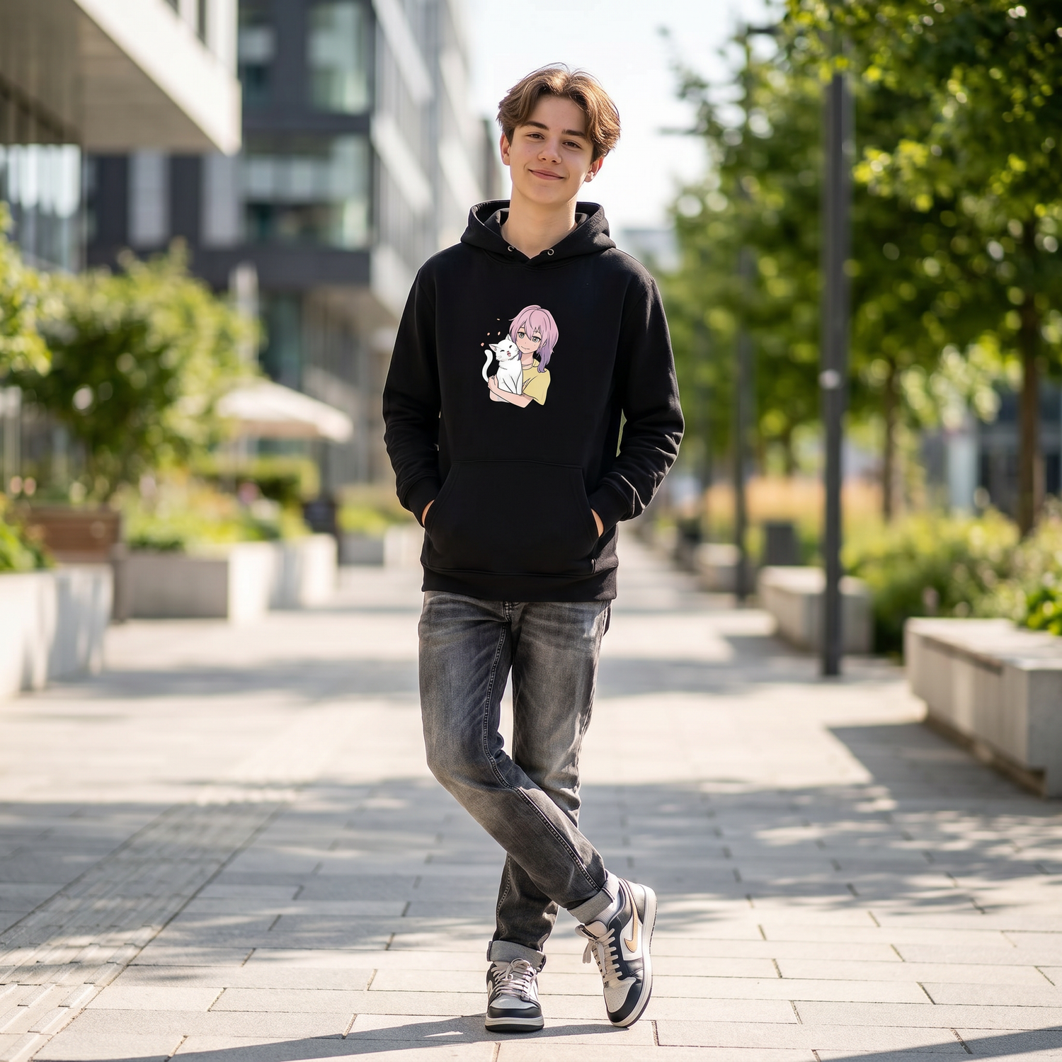 Grafik-Mädchen-Hoodie für Jungen und Mädchen, Kapuzenpullover mit Tierdruck, Größe 4-12 Jahre, von BUYATHOME24