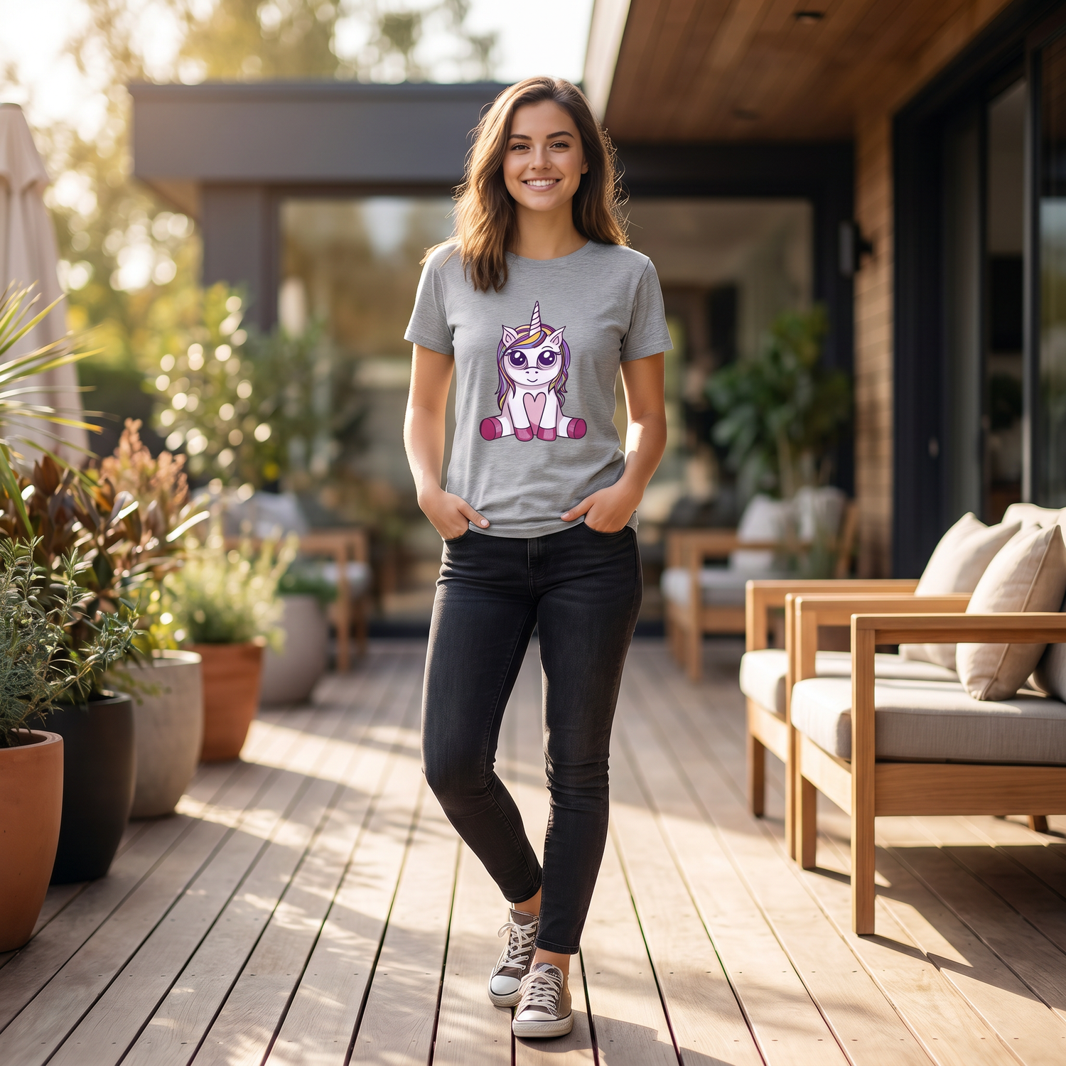 Unisex Einhorn Motiv Rundhalsshirt für Kinder 3-14 Jahre, bedruckbares Grafik T-Shirt von BUYATHOME24
