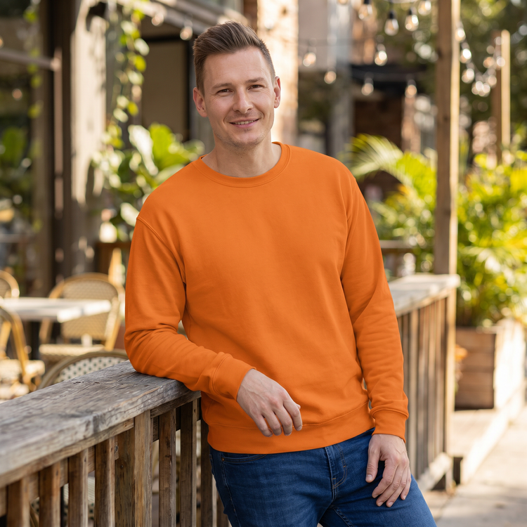 Unisex Fleece-Sweatshirt von BUYATHOME24 in grau, pflegeleicht, in den Größen XS bis 3XL, bequem und lässig für Damen und Herren.