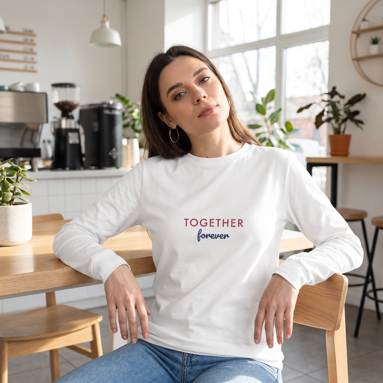 Grafik Damen Sweatshirt langarm aus Baumwolle in XS bis 2XL, bedruckbar, bequemer Damen Pullover von BUYATHOME24.