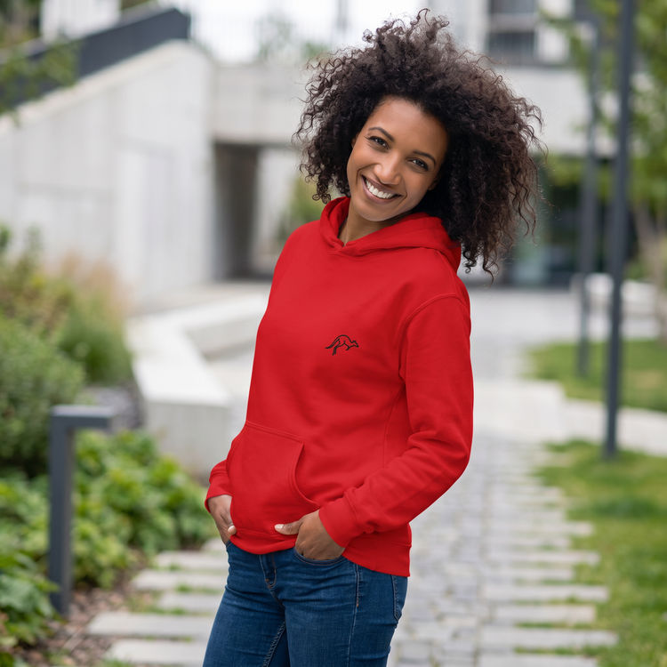 Unisex Hoodie mit Känguru-Grafik aus Baumwollmix, Stick-Design, in S bis 5XL, bequemer Kapuzenpullover von BUYATHOME24