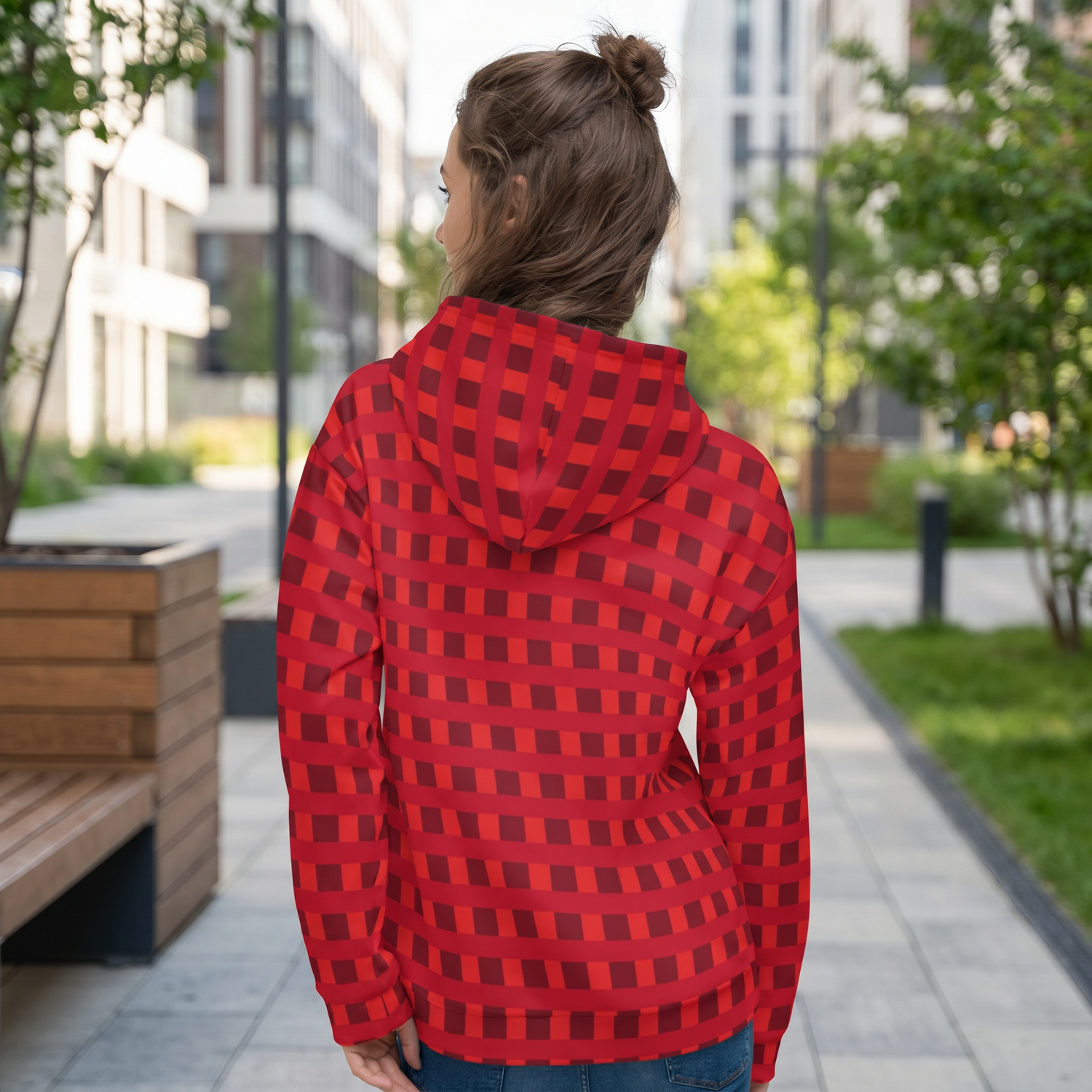 Damen Hoodie mit Rückenprint, kuscheliger Kapuzenpullover in XS-3XL, bequeme Passform, weicher Stoff, modischer Look