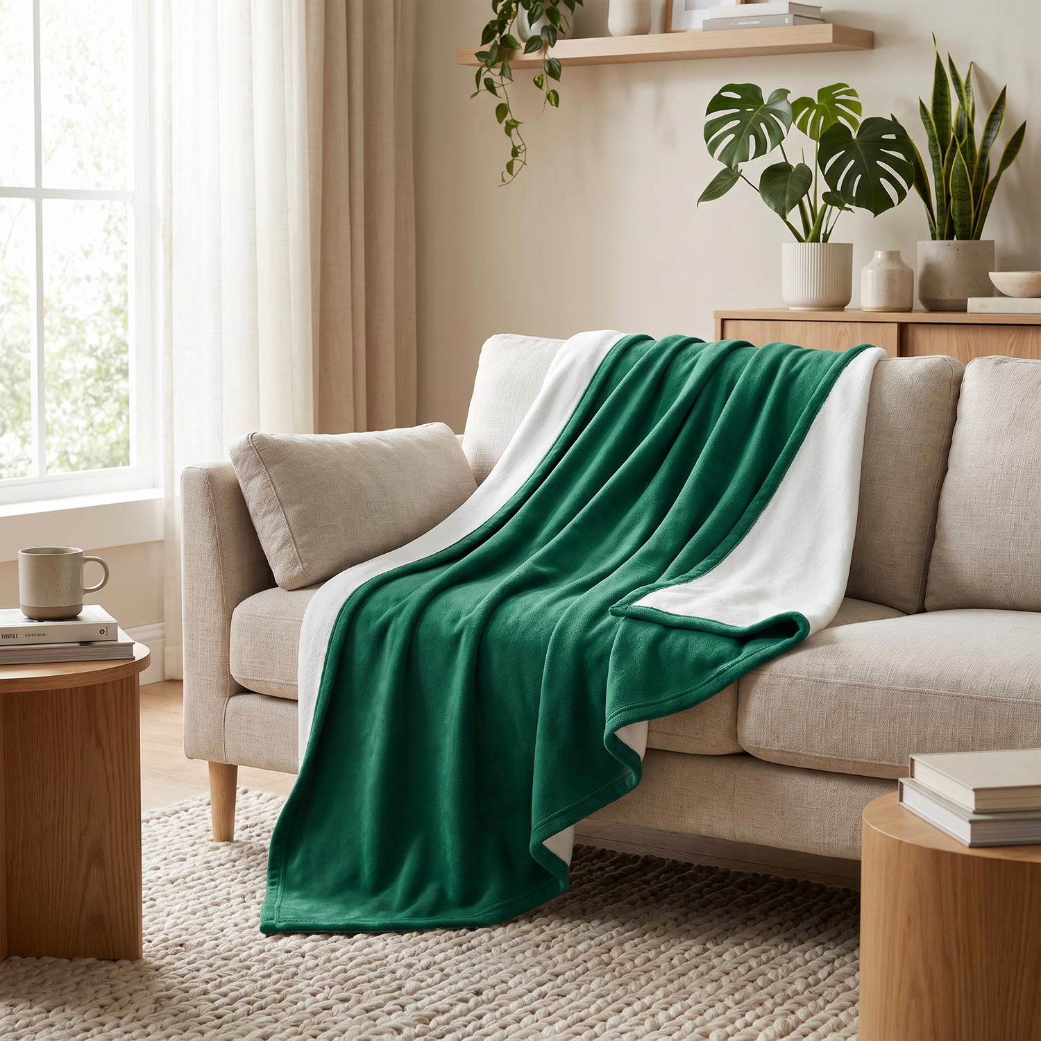Weiche Kuscheldecke aus Polyester von BUYATHOME24, hypoallergen, in 125x150 cm oder 150x200 cm, für gemütliche Stunden.