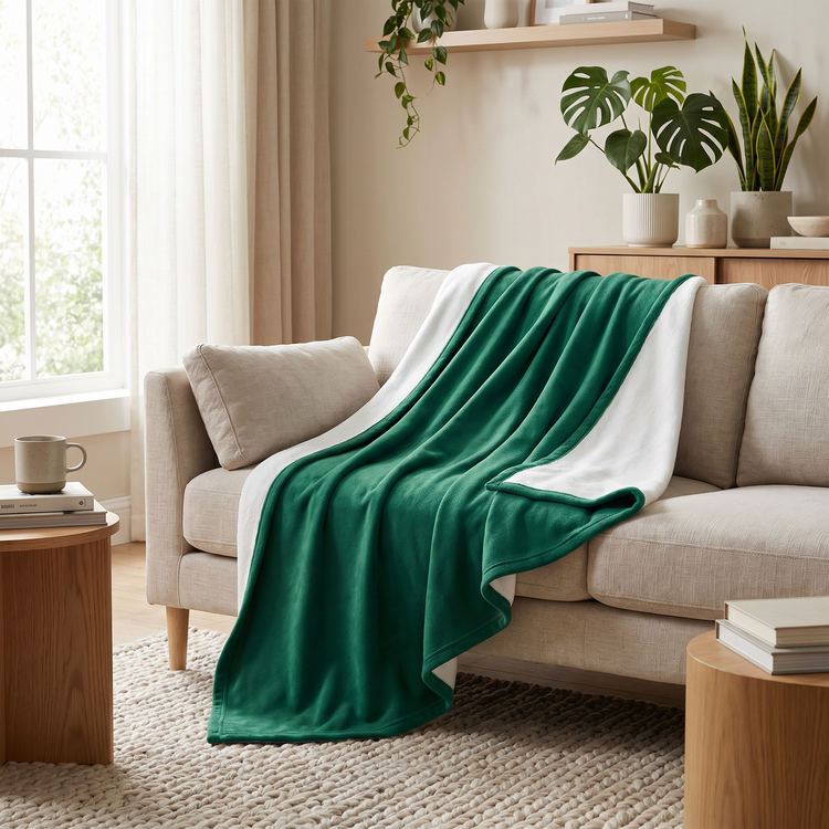 Weiche Kuscheldecke aus Polyester von BUYATHOME24, hypoallergen, in 125x150 cm oder 150x200 cm, für gemütliche Stunden.