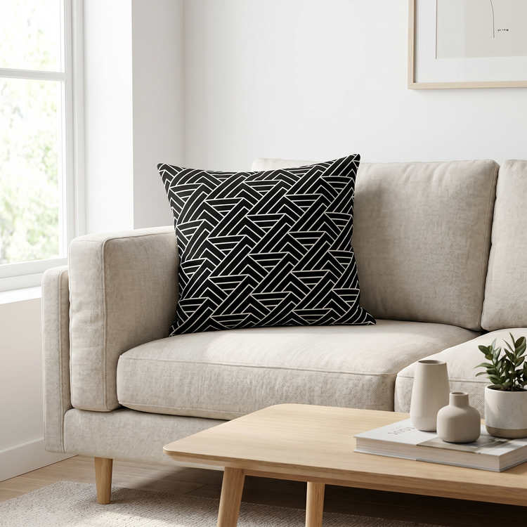 Bett- und Sofakissen aus Polyester mit Reißverschluss, bequemer Bezug, in neutralem Farbton, von BUYATHOME24