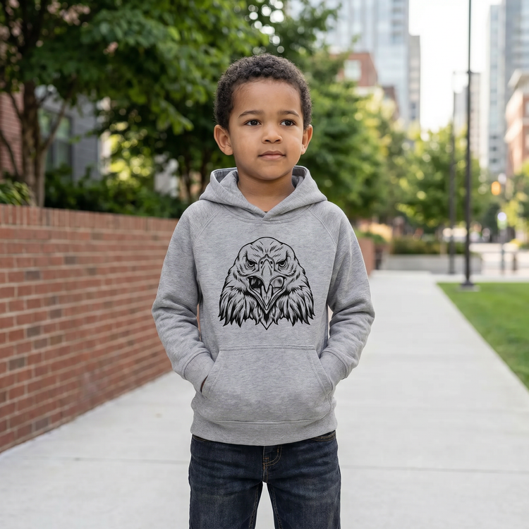 Unisex Kinder Hoodie mit Halloween Adler Druck in Schwarz, Kapuzenpullover für Jungen und Mädchen 4-12 Jahre