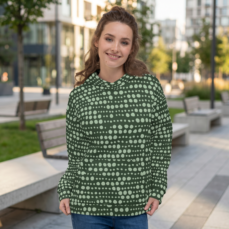 Damen Hoodie mit Rückenprint in XS-3XL, bequemer Kapuzenpullover von BUYATHOME24, zeigt Rückenmotiv und Kapuze, weiches Material
