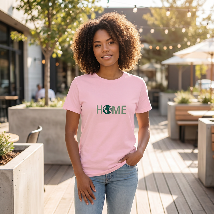 Grafik Damen T-Shirt mit Rundhals, Baumwolle, personalisierbar, in S-3XL, weißes T-Shirt mit modernem Druck von BUYATHOME24