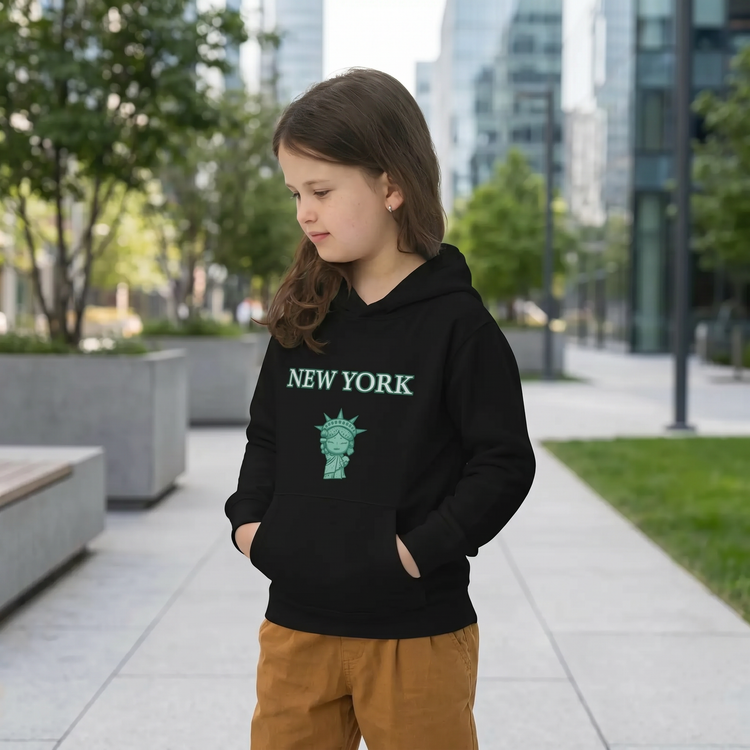 Kinder Hoodie mit New York Grafik, unisex Kapuzenpullover für 4-12 Jahre, bequeme Kinder Kapuzenjacke von BUYATHOME24