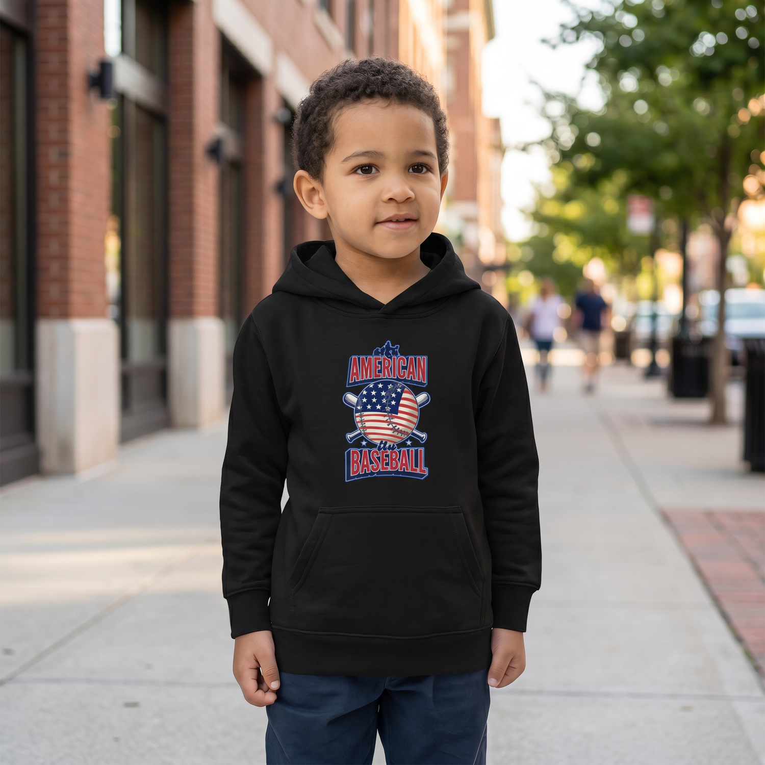 Jungen Hoodie mit American Baseball Design, grafischer Kapuzenpullover für Kinder 4-12 Jahre, bequemer Style von BUYATHOME24