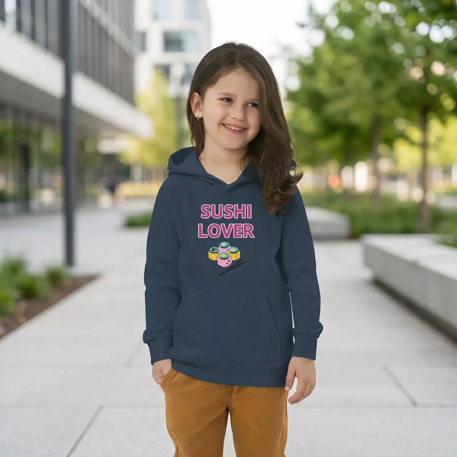 Unisex Kinder Hoodie 4-12 Jahre mit Sushi Motiv, bedruckbar, bequemer Kapuzenpullover für Kinder von BUYATHOME24