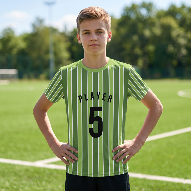 Generated lifestyle image for Kinder Sportshirt Grün - Unisex Fußball T-Shirt mit Stretch