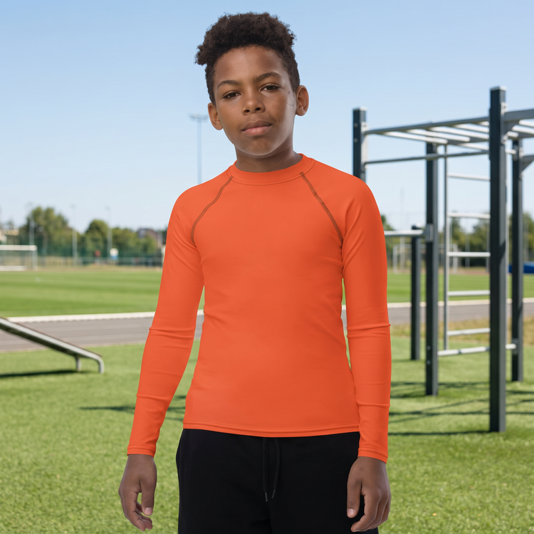 Kinder Langarm-Sportshirt mit UV-Schutz 50+ von BUYATHOME24, in Größe 134-170 cm, aus atmungsaktivem Material.