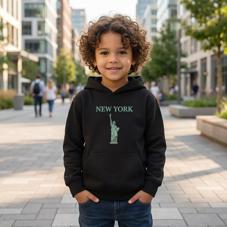Grafik-Unisex-Kapuzenpullover für Kinder von BUYATHOME24, bunte Druckmuster, bequem und warm für 4-12 Jahre.