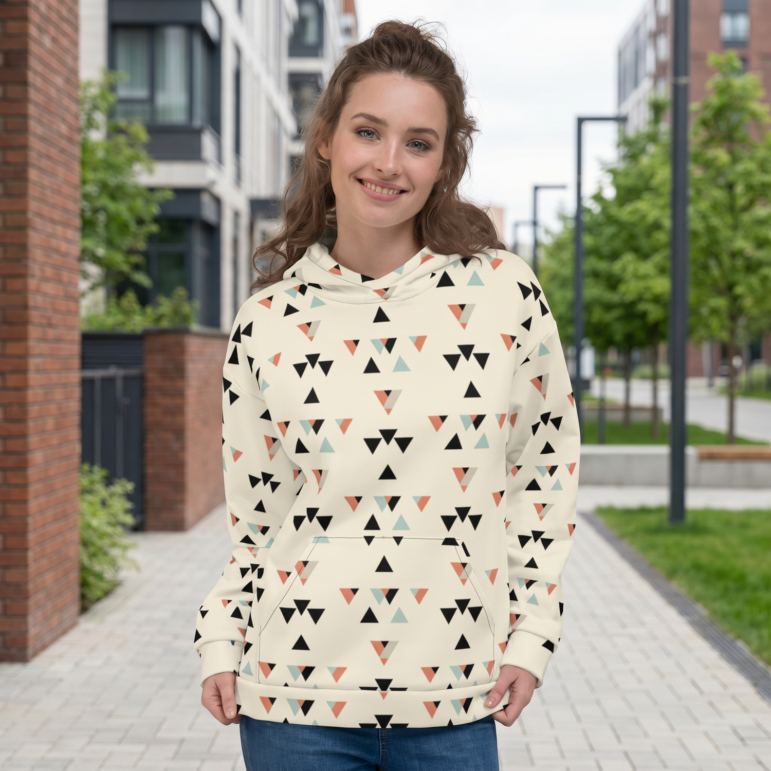 Damen Hoodie mit Rückenprint, kuscheliger Kapuzenpullover in XS-3XL, bequeme Passform, aus weichem Material, modisches Design