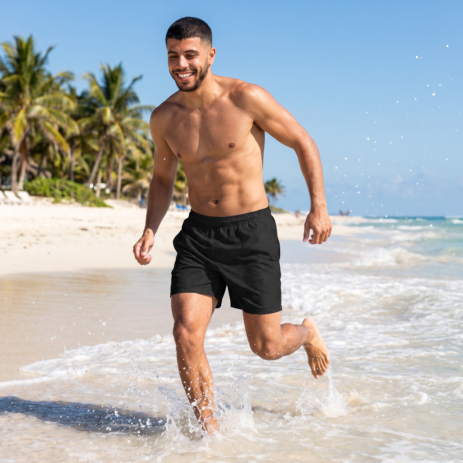 Herren Badehose mit UV-Schutz 50+ aus stretchigem, personalisierbarem Material, in verschiedenen Größen, von BUYATHOME24