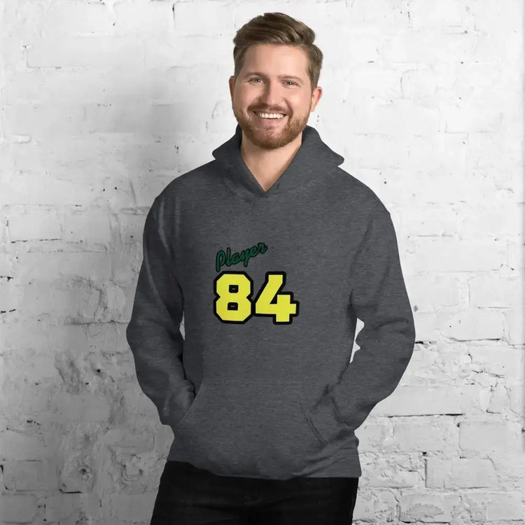 Grauer unisex Grafik-Hoodie von BUYATHOME24, Herren und Damen, Baumwolle, mit Druck, in Größe S bis 5XL.