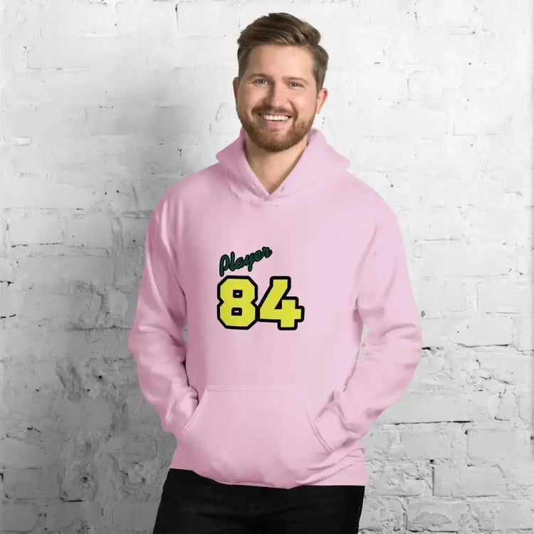 Herren und Damen Grafik Kapuzenpullover von BUYATHOME24, hellpink mit Druck, Unisex Hoodie in S-5XL, aus Baumwolle