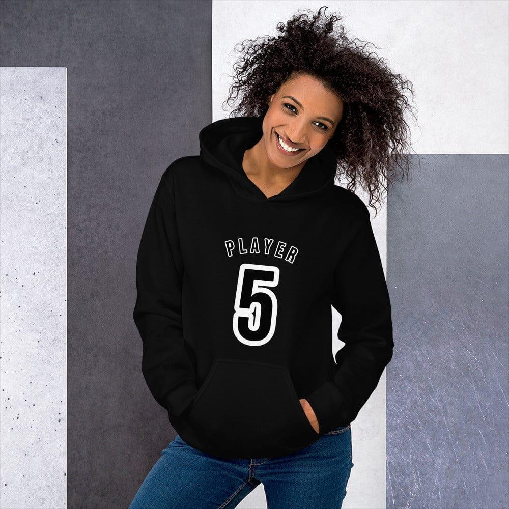 Damen Grafik Kapuzenpullover von BUYATHOME24, schwarzer Hoodie mit Druck, Baumwolle, erhältlich in S bis 5XL.