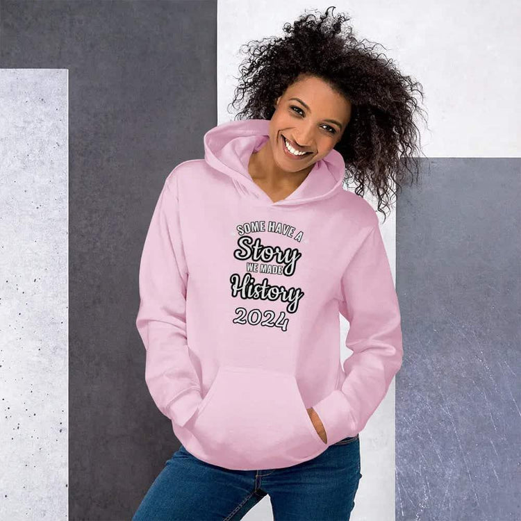 Grafik Damen Hoodie von BUYATHOME24 in Hellpink, personalisierbar, Baumwolle, bequem, für Damen, S-5XL